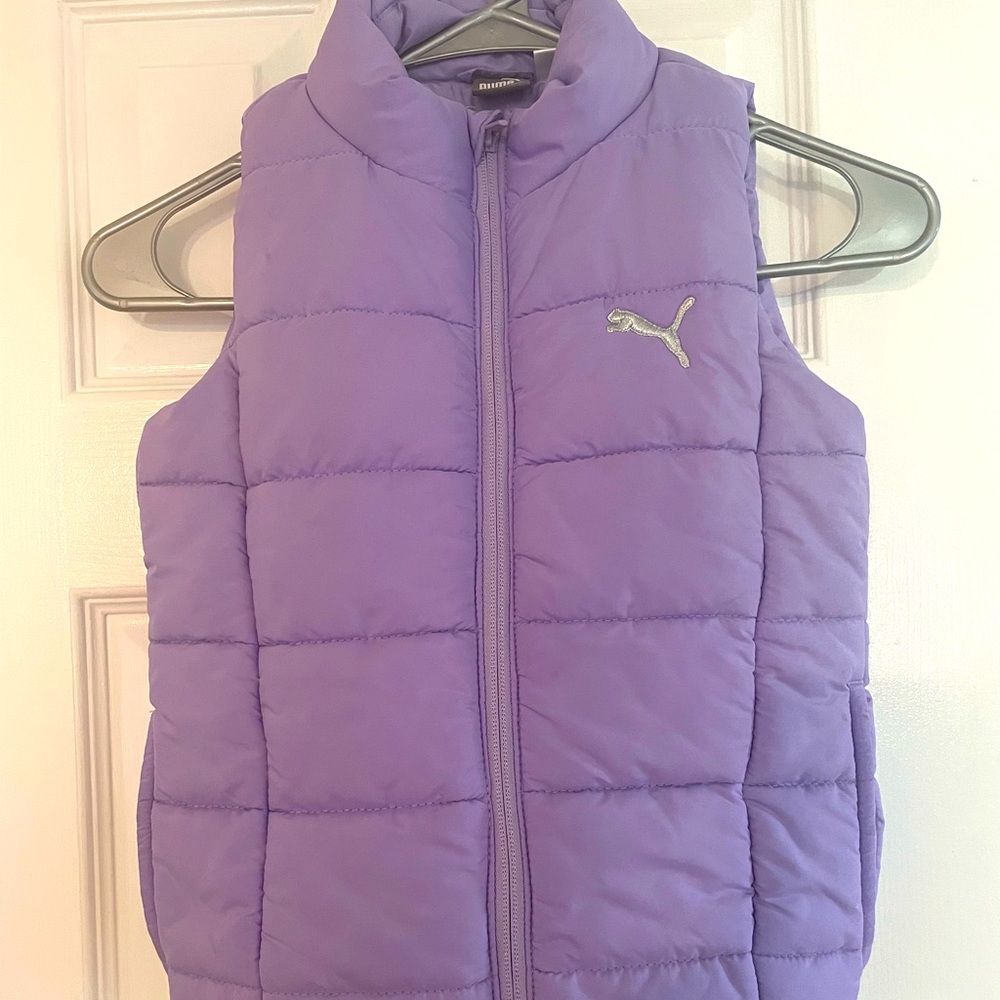 Puma Puffer Vest Lavender Girls Size XS 5-6